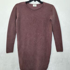 Wilfred Cashmere Silk Cotton Blend Ribbed Sweater Dress Size Small